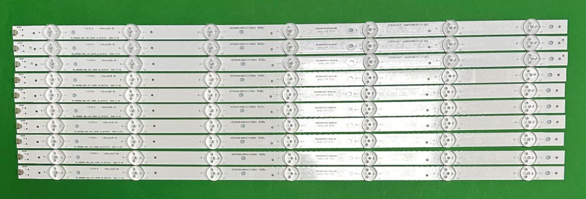 Led backlight strip for tv HISENSE 55" set 10pcs X 55_HD550DU-B52_10X7_3030C_V0_20151012 LBM550M0701-LF-2 (0) , 7LED , 558MM , 6V ,