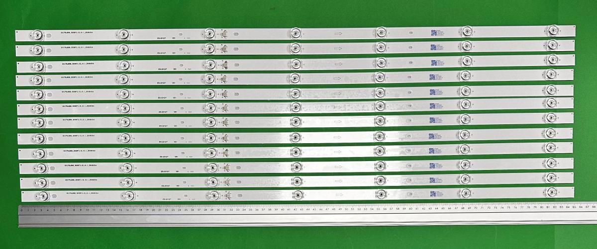 Led backlight strip for tv TCL 75" set 12pcs X GIC75LB08_3030F2.1D_V1.1 4C-LB7507-ZM031 , 7LED, 850MM ,6V ,