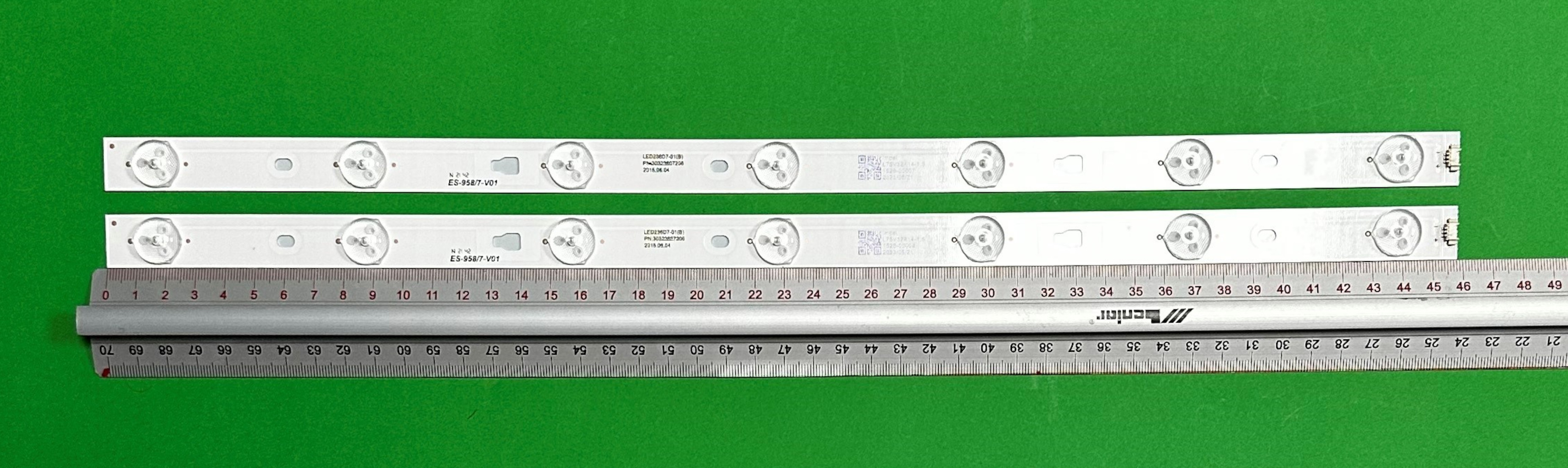 Led backlight strip for tv KRUGER & MATZ 24" set 2pcs x LED236D7-01(B)  LED236D7-01 PN:30323607206 , 7LED , 458MM , 3V ,