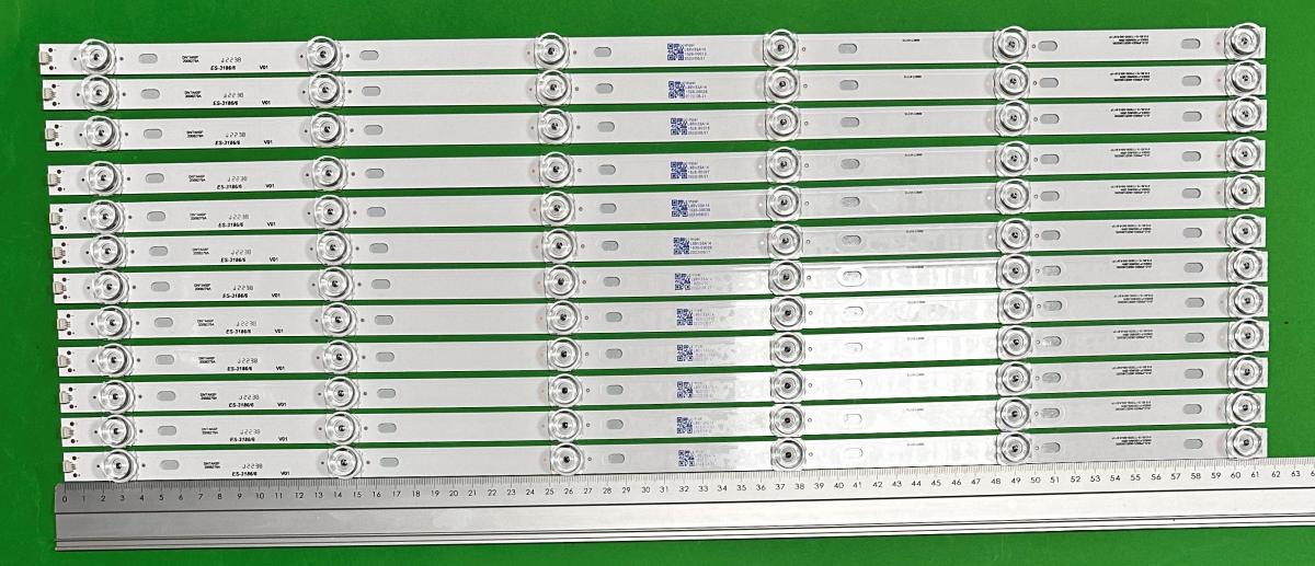 Led backlight strip for tv AKAI 65" set 12pcs x JS-D-JP65EK-062EC JS-D-JP65EU-062EC , 6LED, 616MM , 6V ,