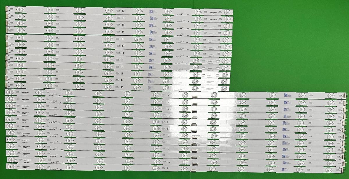 Led backlight strip for tv SONY 75" set 24pcs LB75018  , 12pcs x CCB  MBL-75030DB20AU0R , 8LED, 607MM , 3V & 12pcs x CCB  MBL-75030DB20AU0L , 12LED, 928MM , 3V , LB75018 V0_01 & LB75018 V1_01 ,