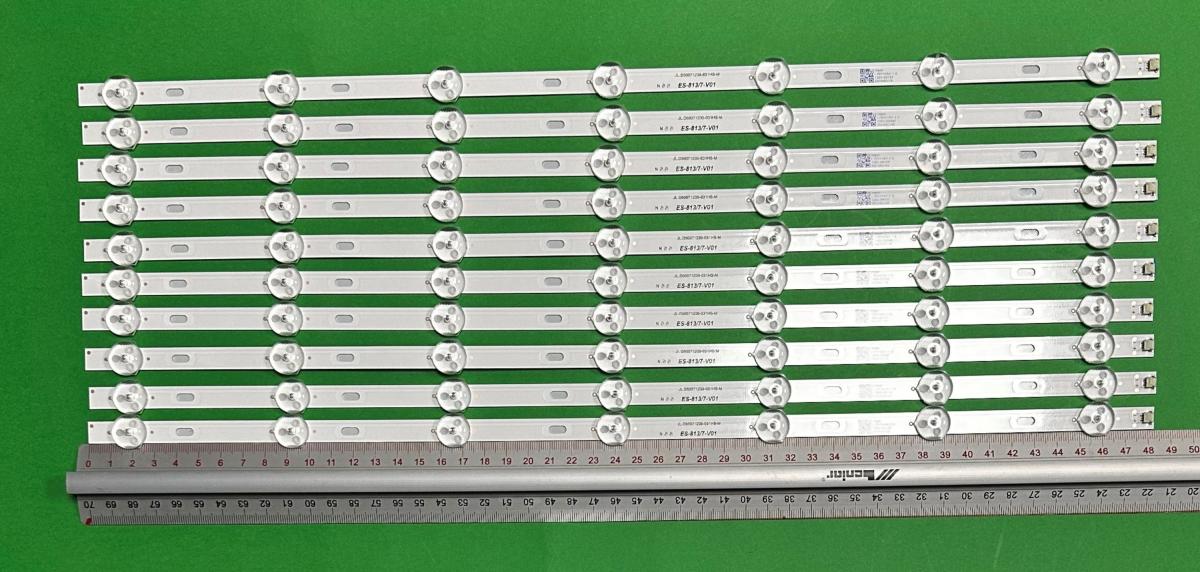 Led backlight strip for tv MANTA 50" set 10pcs X SQY50LB_7X10_MCPCB_V4 JL.D50071235-031HS-M , 7LED , 483MM , 3V ,