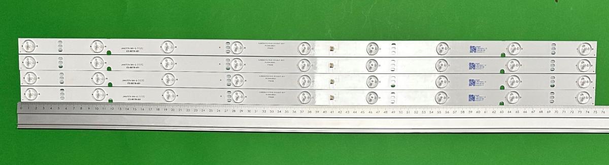 Led backlight strip for tv SKYWORTH / KRUGER&MATZ 39" set 4pcs x KJ385D09-ZC21FG-02 , 303KJ385031 , 9LED , 750MM , 3V ,