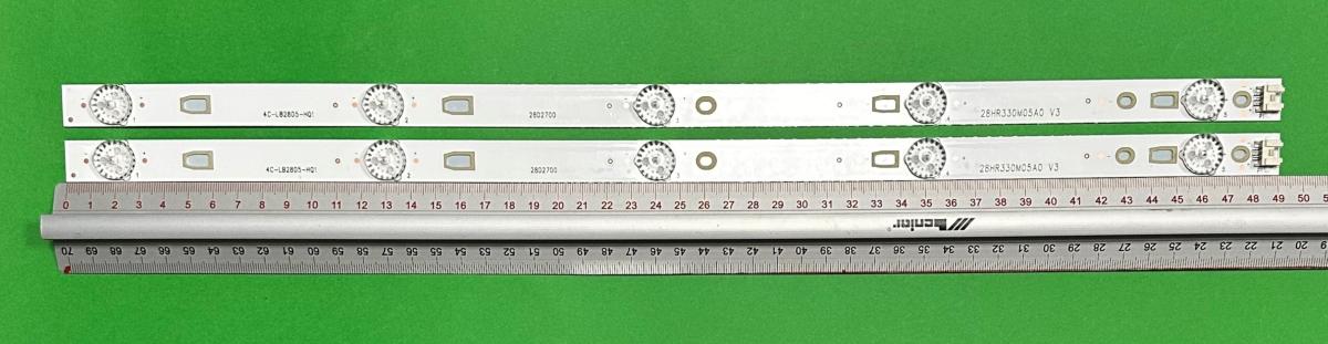 Led backlight strip for tv TCL 28" set 2pcs X CRH-AT28303002056CNRev1.1 28D2700 4C-LB2805-YHEX1 28HR330M05A0 V3 4C-LB2805-HQ1 JS-D-JP2820-051EC , 5LED, 492MM , 6V ,