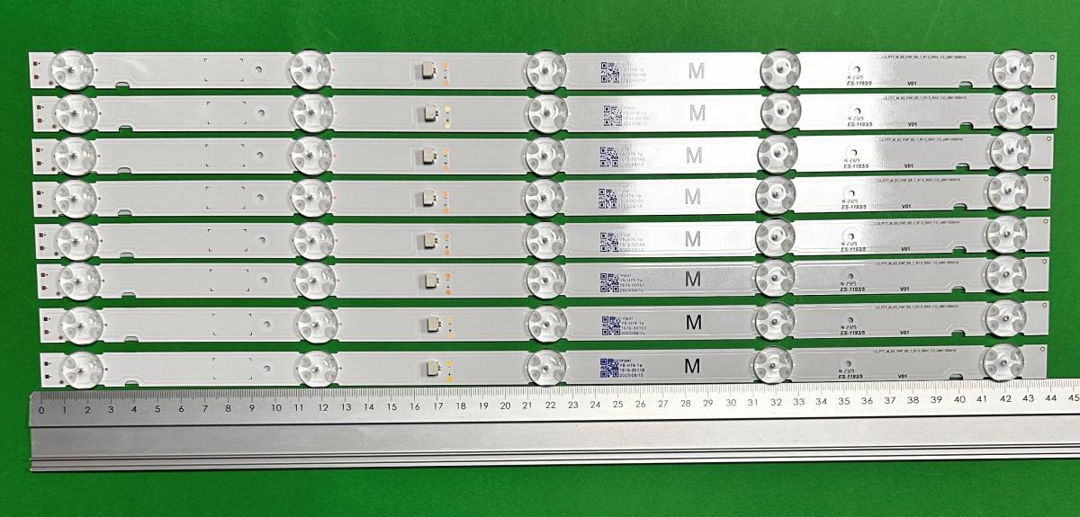 Led backlight strip for tv SONY 50" set 8pcs x LM41-00541A L3_PTT_M_E0_FAP_S5_1_R1.0_RAV_1.0 , 8LED , 439MM , 3V ,