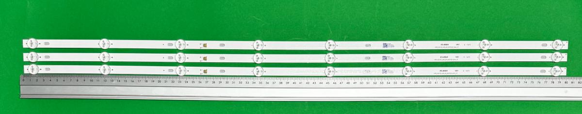 Led backlight strip for tv MANTA / RCA 43" set 3pcs X HRS_SQY43_3X8_2W_MCPCB 12mm_V_1 JL.D43081330-031BS-M_V01 , 8LED, 800MM , 3V ,