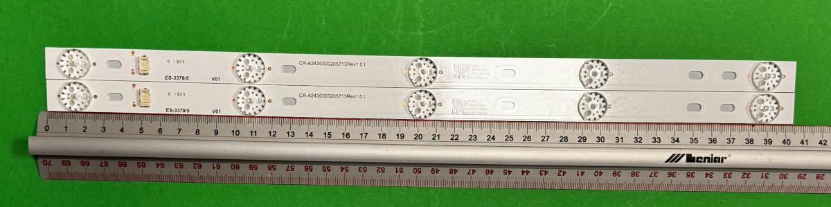 Led backlight strip for tv SKYMASTER / MANTA / BLAUPUNKT / SELECTLINE / KRUGER&MATZ 24" set  2pcs X  CRH-A2430300205713Rev1.0 CRH-A2430300205713 , 5LED, 405MM , 3V ,