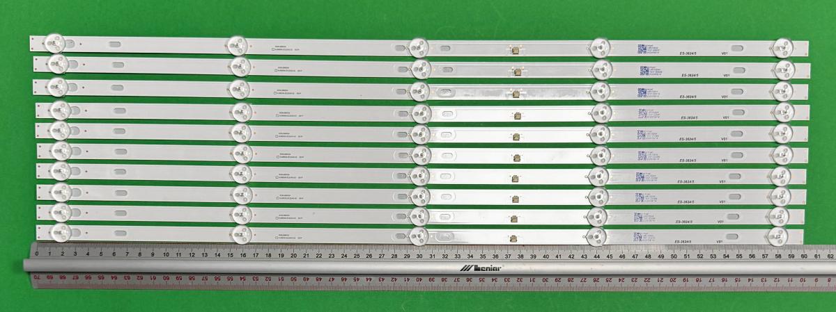 Led backlight strip for tv SKYMASTER / MANTA / BLAUPUNKT / SELECTLINE / KRUGER&MATZ 58" set 10pcs X KJ58D05-ZC22AG-02 303KJ5800 , 5LED , 600MM , 3V ,