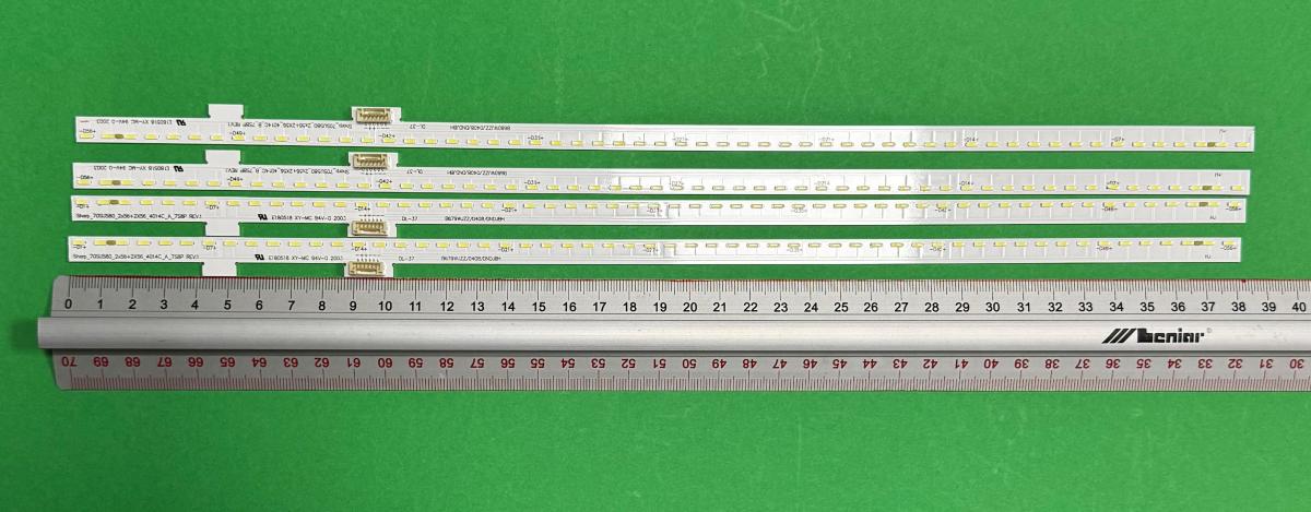 Led backlight strip for tv  SHARP 70"  set 4pcs , 2pcs x Sharp_70SU580_2X56+2X56_4014C_A_7S8P REV.1  ,  B680WJZZ/0408/DNDJBH , 56LED , 3V , 380MM  & pcst x Sharp_70SU580_2X56+2X56_4014C_B_7S8P REV.1 , 56LED , 3V , 380MM ,
