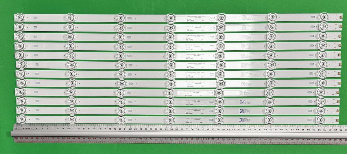 Led backlight strip for tv MANTA 65" set 12pcs X CX65D07-ZC26AG-03  7S1P  303CX650042 , 7LED , 6V , 618MM ,