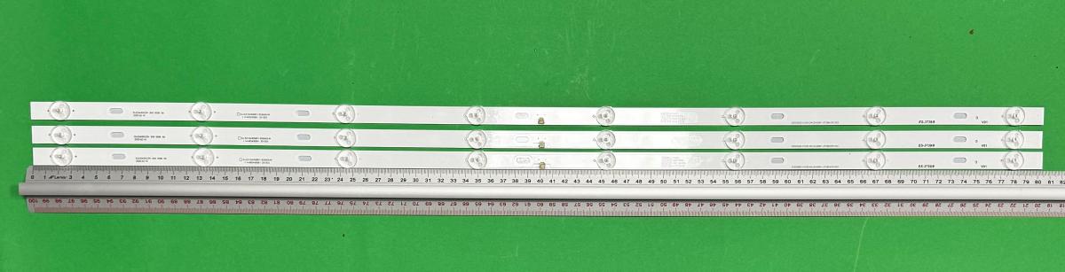 Led backlight strip for tv MANTA 43" set 3pcs X SJ.DZ.D4300801-3030AS-M DK.D430S01-27298-DR1032 DLED43DCZN 3X8 0006 S6 2020-02-18  , 8LED , 803MM , 3V ,