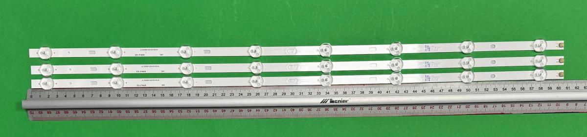 Led backlight strip for tv MANTA 32" set 3pcs X JL.D32081235-031HS-M , 8LED, 606MM , 3V ,