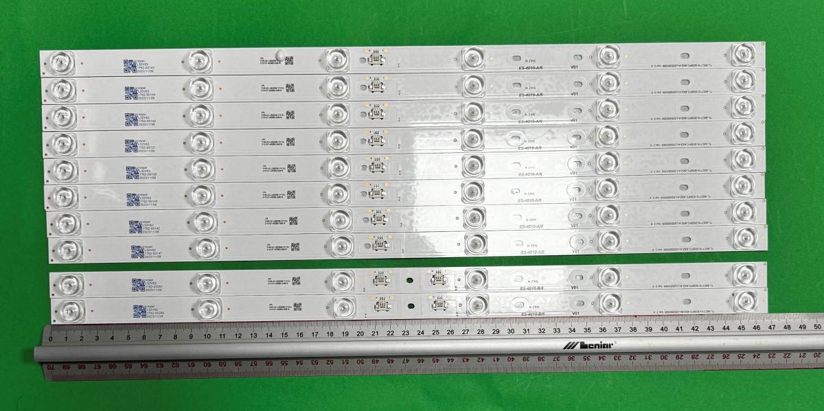 Led backlight strip for tv TCL 50" set 10pcs , 8pcs x 50C715-3030FC-6X8-A-LX20200309 Ver.3 , 6LED , 470MM , 6V & 2pcs x 50C715-3030FC-6X2-B-LX20200309 Ver.3 , 6LED , 470MM , 6V , BLUE LIGHT