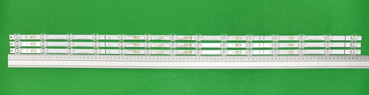 Led backlight strip for tv HISENSE 50" set 3pcs x CRH-BX500X1U913030T031498T-REV1 .0 SVH500AD8 HD500X1U91-L3 HD500X1U92-T0L3-2020032601 LB5009N V0 , 14LED , 914MM , 3V ,