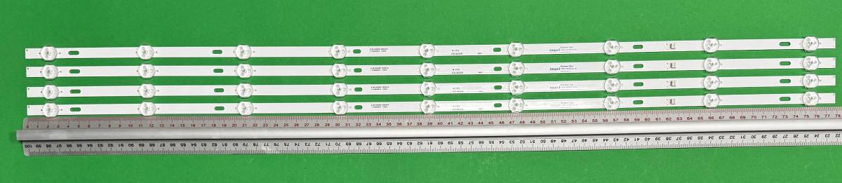 Led backlight strip for tv MANTA / PHILCO 40" set 4pcs X SJ.BK.D4000901-2835ES-M 1.14.MD400014 170718 077E-HKC-40G5-230101000010-B-128V05V38-180128D4-00947-HK.D400S02-12632-HL1019 , 9LED , 780MM , 3V ,