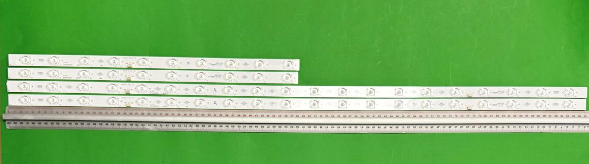Led backlight strip for tv TCL 50" SET 4 pcs , 2pcs x 50C725 A 2X20 1102 , 20LED , 970MM , 6V  & 2pcs x 50C725 B 2X10 1102 , 10LED , 480MM , 6V ,  blue light ,