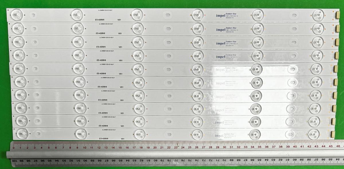 Led backlight strip for tv MANTA 48" set 10pcs X JL.D48061235-031AS-F , 6LED , 469MM , 3V ,