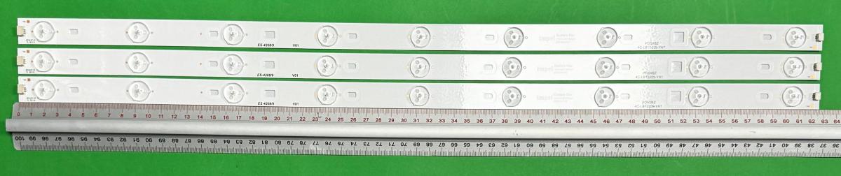 Led backlight strip for tv  SHARP 32"  set 3pcs X 4C-LBT3209-YH1 PD5XBZ  TCL 32-1-9 , 9LED , 626MM , 6V ,