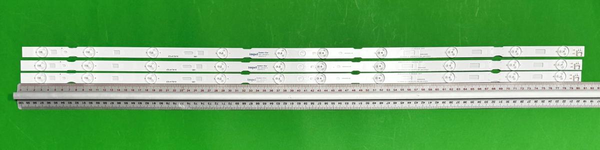 Led backlight strip for tv GRUNDIG 43" set 3pcs X SE43D10-ZC22AG-03 L4_OCEAN_D3_CDM_S10_V1.2_T9K_LM41-01001A , WMX60600-AB, WMA60600-AA, WMX60600-AB , 10LED , 805MM , 3V ,
