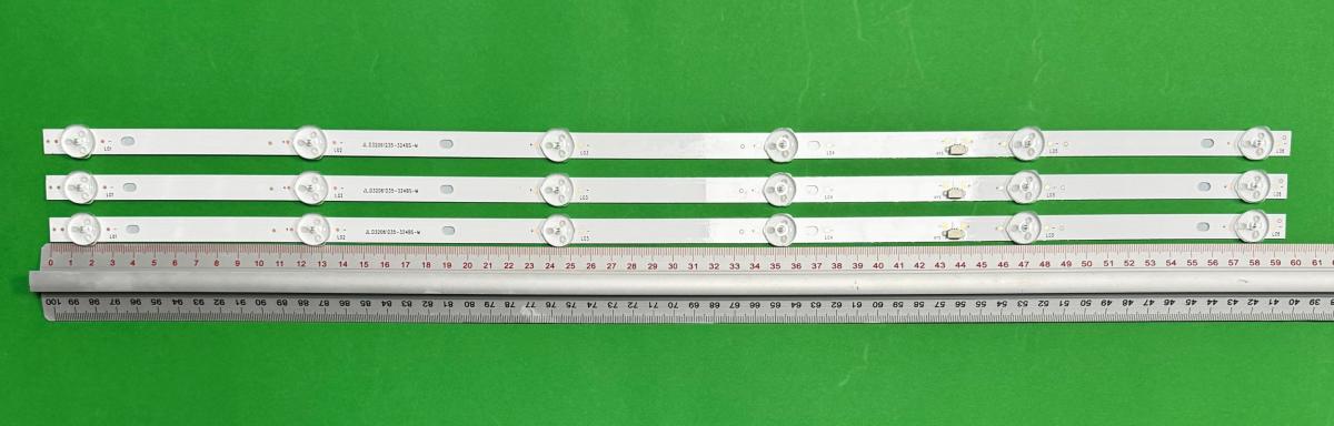 Led backlight strip for tv UNITED / TCL 32" set 3pcs X JL.D32061235-324BS-M , 6LED , 598MM , 3V ,