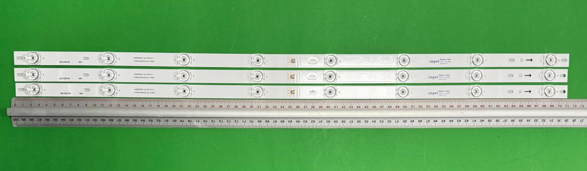 Led backlight strip for tv  PHILIPS 40"  set 3pcs x 4708-K40WDD-A2113N01 4708-K400WD-A2113N01 K400WDD1 A2 K400WDD1 A3 , 8LED , 711MM , 3V ,