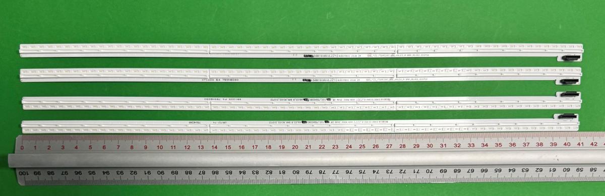 Led backlight strip for tv LG 75" set 4pcs , 2pcs x Y22_75QNED80_BOE_66LED_A BAR_REV02_211228 STL750AE3 & 2pcs x Y22_75QNED80_BOE_66LED_B BAR_REV02_211228 STL750AE3 , 66LED , 410MM , 6V ,