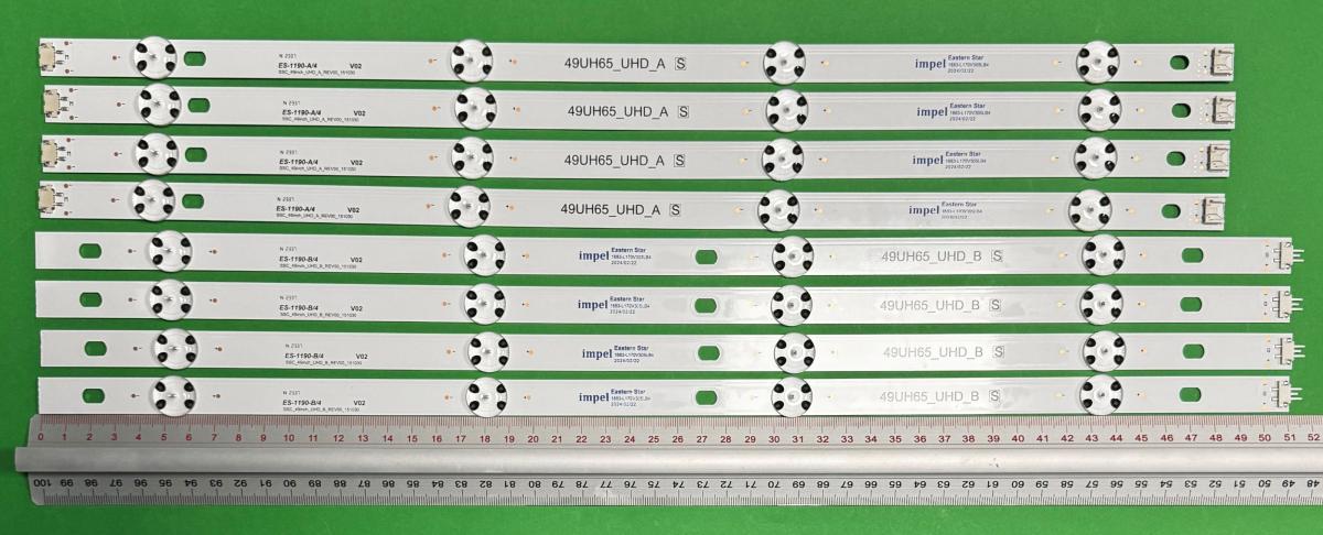 Led backlight strip for tv LG 49" set 8pcs , 4pcs x 49UH65_UHD_A B SSC_49inch_UHD_A_REV00 & 4pcs x 49UH65_UHD_A B SSC_49inch_UHD_B_REV00 , EAV63452401 ,