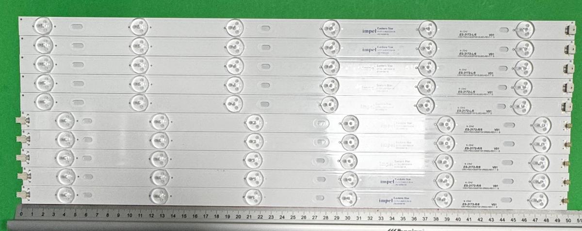 Led backlight strip for tv BLAUPUNKT / SHARP 50" set 10pcs , 5pcs X RF-AJ500E32-0601L-01 A3 & 5pcs X RF-AJ500E32-0601R-01 A3 ,