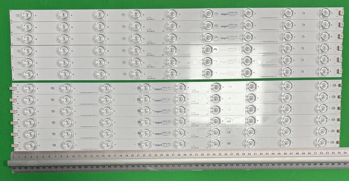 Led backlight strip for tv  SHARP 55" set 12pcs , 6pcs X CRH-P55KM35351806R5CE-REV1.1B & 6pcs X CRH-P55KM35351806L5CE-REV1.1B , 9LED , 550MM , 3V ,