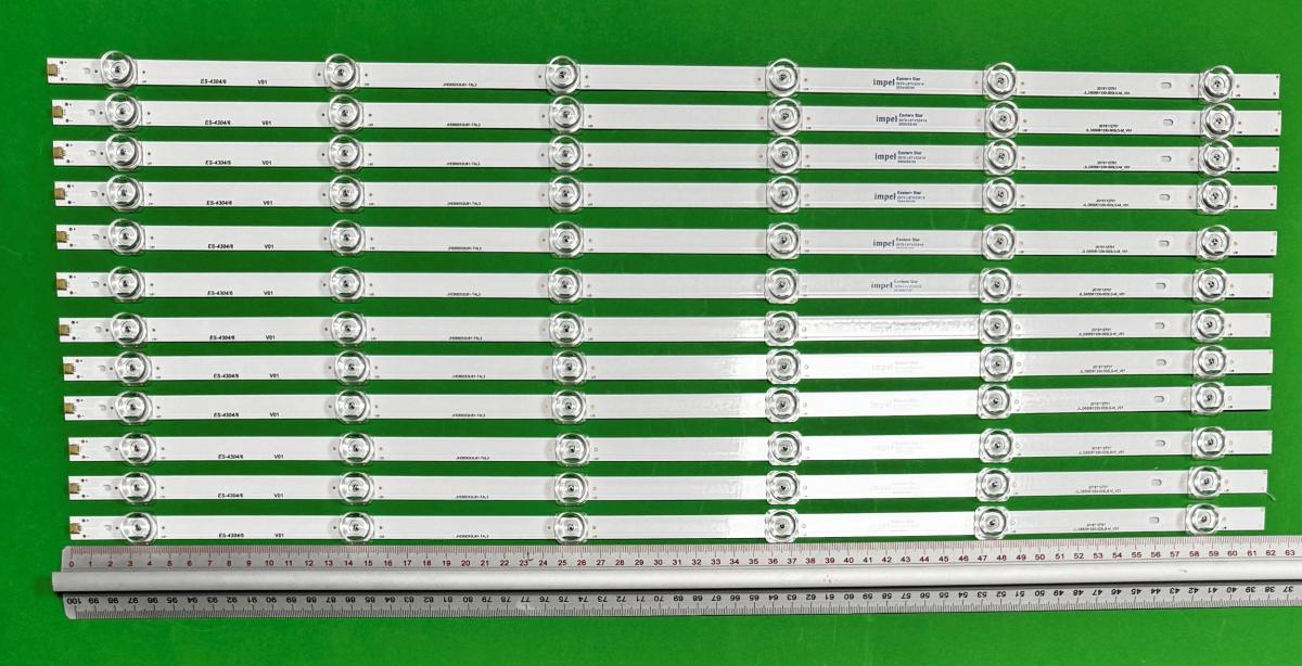 Led backlight strip for tv HISENSE 65" set 12pcs x JL.D65061330-003LS-M_V01 JHD650X3U81-TAL3 , 6LED , 617MM , 3V ,