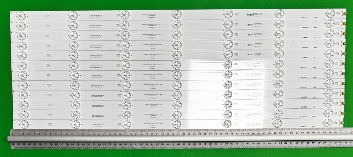 Led backlight strip for tv HAIL 65" set 12pcs X SJ.CX.D6500701-3030NS-M , JL.D65071330-006AS-M_V01 , CX65D07-ZC22AG-04 2016-07-11 7S1P 303CX650038 , 7LED , 615MM , 6V ,