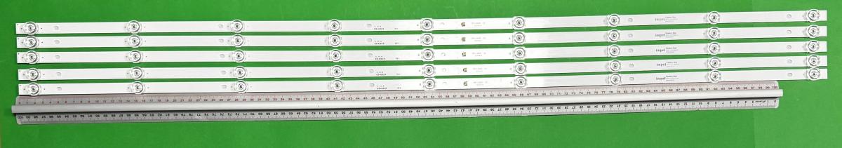 Led backlight strip for tv AKAI 55" set 5pcs X MS-L3630 V2 , 9LED , 1072MM , 3V , connector : 3PIN ,