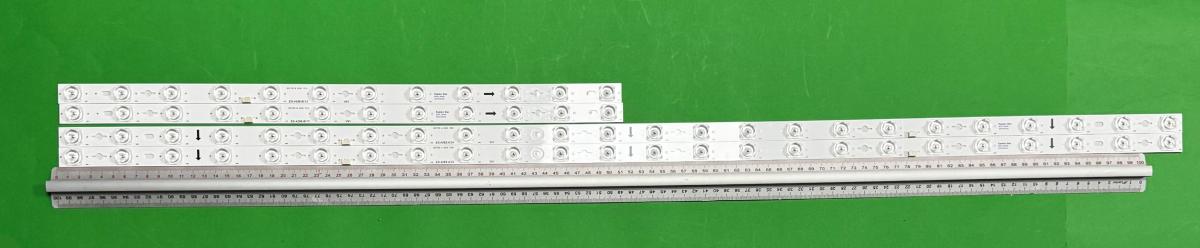 Led backlight strip for tv TCL 55" set 4pcs , 2pcs x 55C725 A 2X24 1026 , 24LED , 6V , 1040MM & 2pcs x 55C725 B 2X12 1014 , 12LED , 6V , 510MM , blue light ,