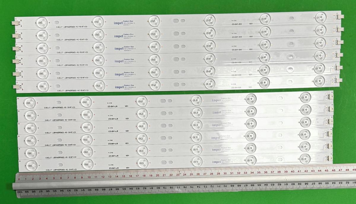 Led backlight strip for tv PHILIPS / HAIER / EVERLIGHT 46" set 12pcs , 6pcs X LBM460P0601-AJ-5 & 6pcs X LBM460P0601-AI-3 ,