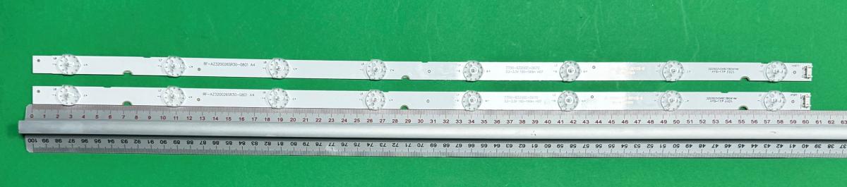 Led backlight strip for tv  LG 32" set 2pcs x RF-AZ320026SR30-0801 A4 , RF-AZ320026SR30-0801 A5 , 8LED , 625MM , 3V ,