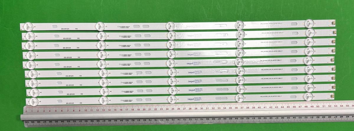 Led backlight strip for tv RCA 55" set 9pcs X JL.D55051330-031CS-M_V02 , JL.D55051330-031GS-M_V02 , 5LED , 530MM , 3V ,