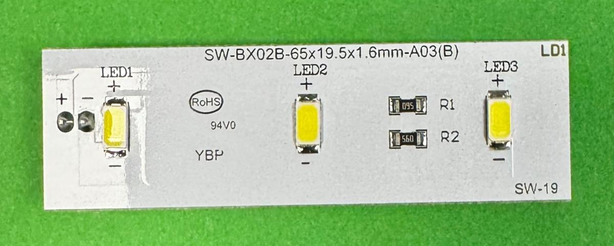 Led strip for refrigerator CANDY HOOVER ELECTROLUX SW-BX02B , 65MM X 19.5MM ,