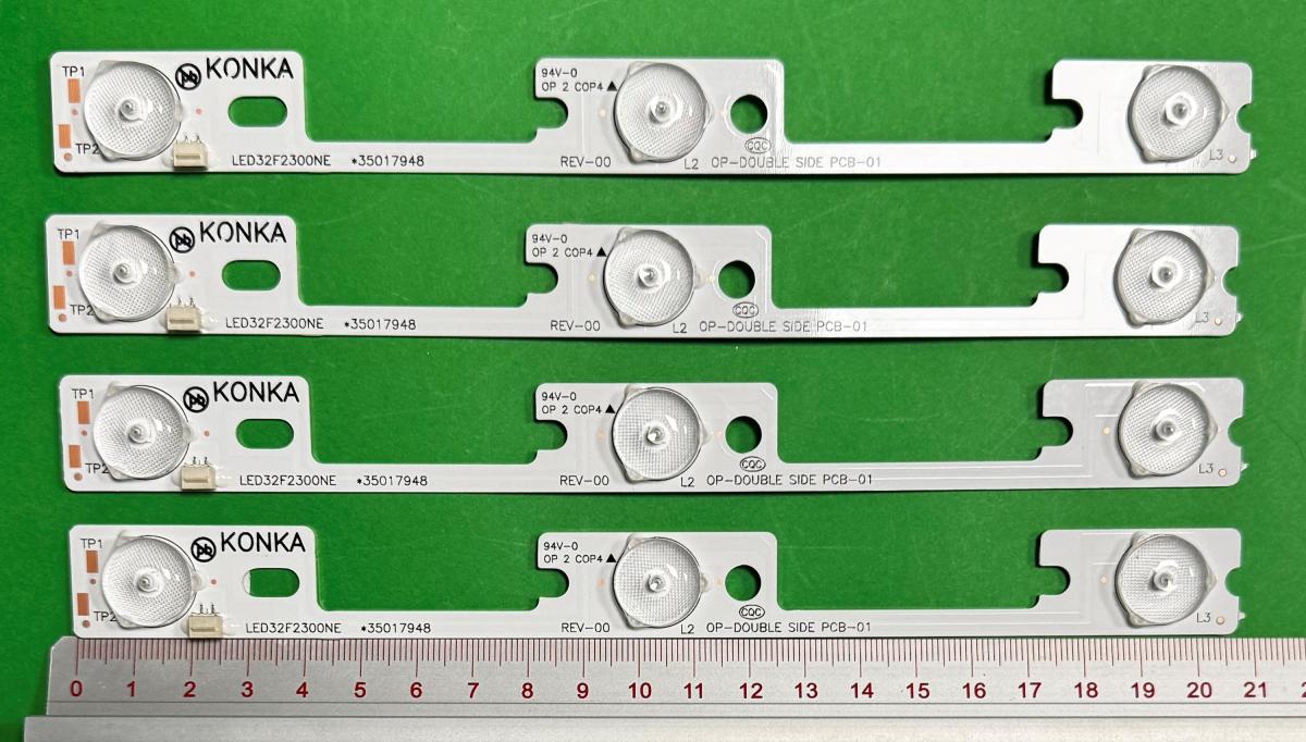 Led backlight strip for tv KONKA / SENCOR 32" set 4pcs X LED32F2300NE 35017948 2013-03-07 , 3LED ,  210MM , 6V ,