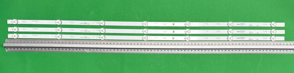 Led backlight strip for tv AKAI 43" set 3pcs x MS-L3452 V2 MS-T430-3030-08A , 7LED , 810MM , 3V ,