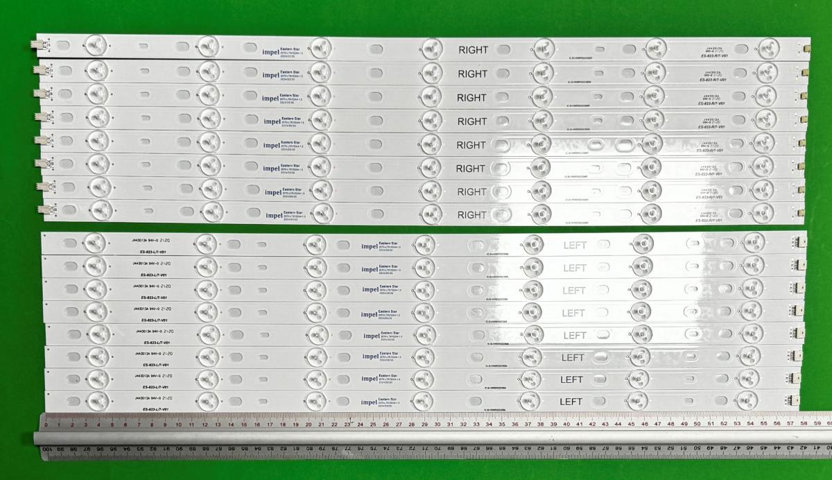 Led backlight strip for tv  PANASONIC 55" set 16szt , 8pcs X IC-B-HWBR55D399L & 8pcs X IC-B-HWBR55D399R , 7LED , 3V ,