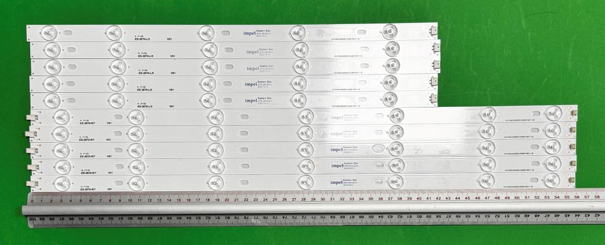 Led backlight strip for tv  SHARP 49" set 10pcs , 5pcs X CRH-P49CA35350512R59P-REV1.1 B , 7LED, 561MM & 5pcs X CRH-P49CA35350512L59P-REV1. B , 5LED , 561MM ,