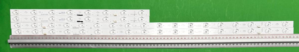 Led backlight strip for tv TCL 43" set 4 pcs , 2pcs X TCL43LB01_3030F2.1D_V0.3_20210407 & 2pcs X TCL43LB02_3030F2.1D_V0.3_20210407 , white light , 18LED & 8LED , 397mm & 808mm , 6V ,