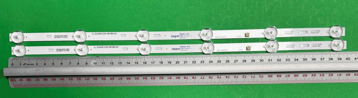 Led backlight strip for tv  SUNNY 24" set 2pcs x JL.D24061235-081BS-M  HY-AY236B3  B30621883  BL236SD1141070   HY-AY236B1  B30628503 IN236-SAM-LB001, 401MM , 6LED , 3V ,