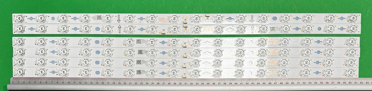 Led backlight strip for tv  TCL 65" set 6pcs , 4pcs x GIC65LB114_3030F2.1D_V0.3_20201111 A & 2pcs X GIC65LB114_3030F2.1D_V0.3_20201111 B , 16LED , 616MM , 6V , blue light ,