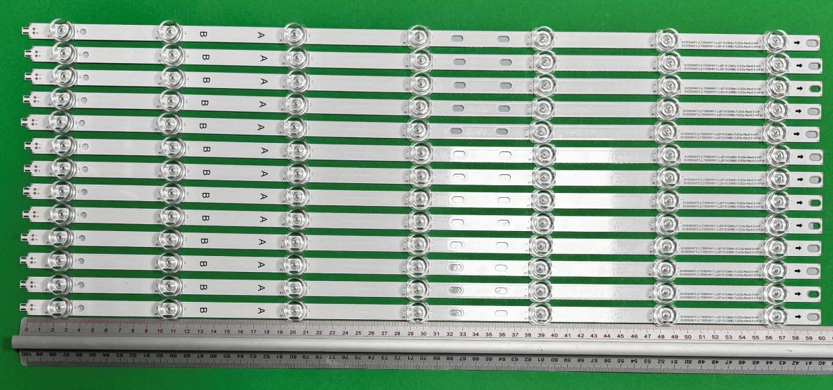 Led backlight strip for tv  SAMSUNG 55" set 13pcs , 7A+6B ,  7pcs X SVS550AF3(LTI550HN11 LJ07-01236A)_7LEDs_Rev0.3_140924 H/F & 6pcs X SVS550AF3(LTI550HN11 LJ07-01236B)_7LEDs_Rev0.3_140924 H/F , 7LED , 607MM , 3V ,