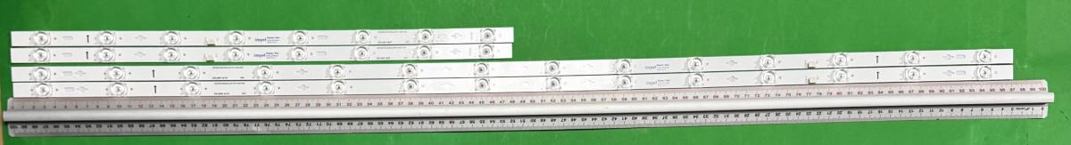 Led backlight strip for tv TCL 50" SET 4 pcs , 2pcs x 50C635-ZX3030B-2X8YH-20211006 , 8LED , 480MM , 6V & 2pcs X 50C635-ZX3030A-2X14YH-20211006 , 14LED , 970MM , 6V ,  white light ,