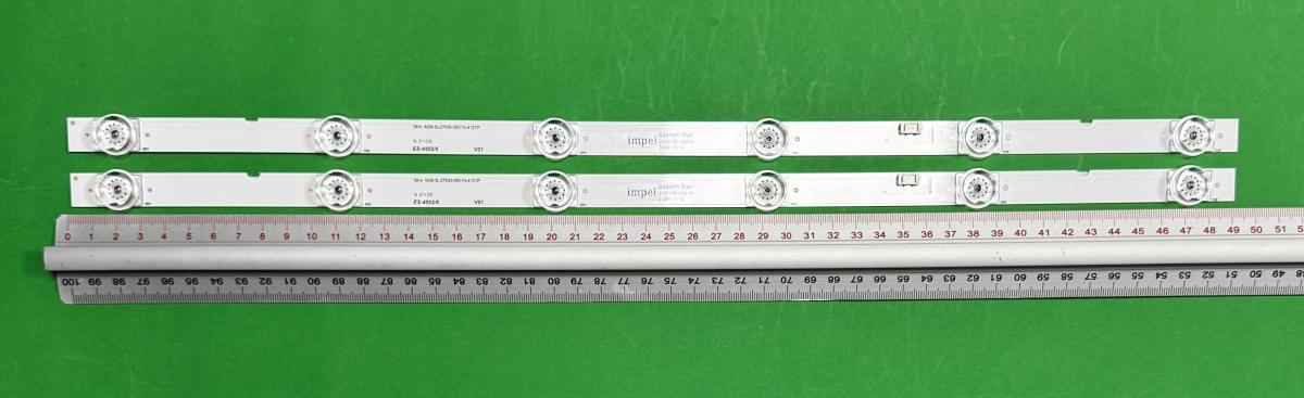 Led backlight strip for tv LG 28" set 2pcs X ShineOn M08-SL27530-0601N-4121P 7700-628000-D000 , 6LED , 3V , 490MM ,