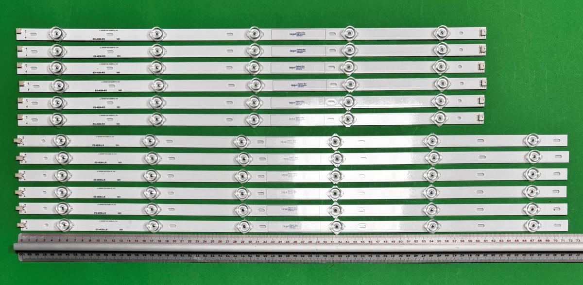 Led backlight strip for tv VIZIO 65" set 12pcs , 6pcs X JL.D650B1330-202BL-M_V03 & 6pcs X JL.D650B1330-202BR-M_V04 , 6V ,