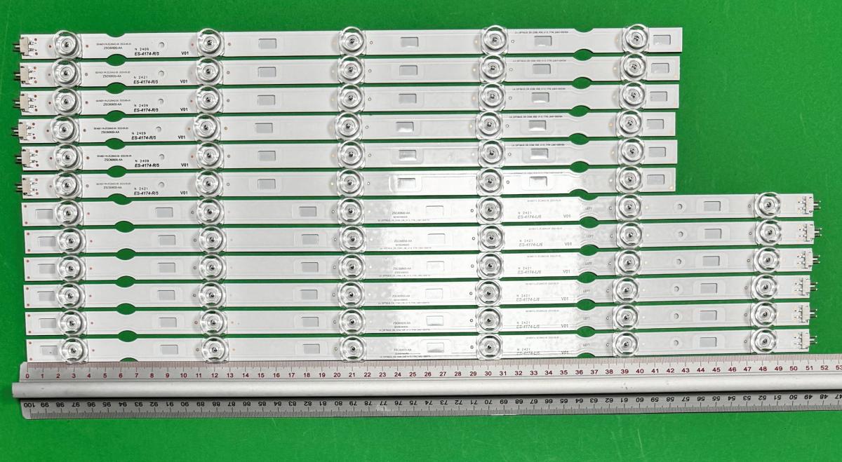 Led backlight strip for tv GRUNDIG / ARCELIK 49" set 12pcs , 6pcs X L4_OPTIMUS_D9_CDM_L06_V1.0_T7W_LM41_00977A ZSC60600-AA SE49D11L-ZC29AG-05 6LED , 3V  , 512MM & 6pcs X L4_OPTIMUS_D9_CDM_R05_V1.0_T7W_LM47_00978A ZSD60600-AA SE49D11R-ZC29AG-05 , 5LED , 3V , 420MM ,