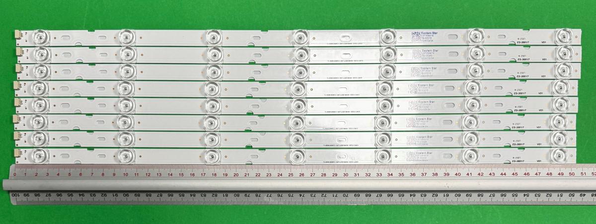 Led backlight strip for tv TCL 55" SET 8pcs X TCL-55D8-3030F2 1-8X7-LX20190404 VER.5 4C-LB5508-YH10J , 7LED , 505MM , 6V ,